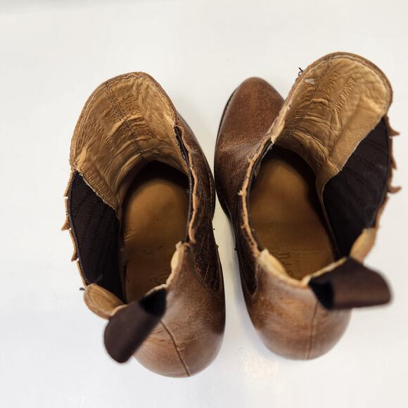 Bed Stu Insight Brown Distressed Leather Ankle Boot Women Size 8.5 Block Heel - Picture 7 of 11